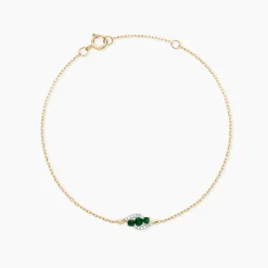 Discount Histoire d'Or Bracelet Trinitie Or Jaune Emeraude Diamant or jaune émeraude