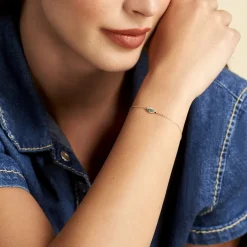 Discount Histoire d'Or Bracelet Trinitie Or Jaune Emeraude Diamant or jaune émeraude