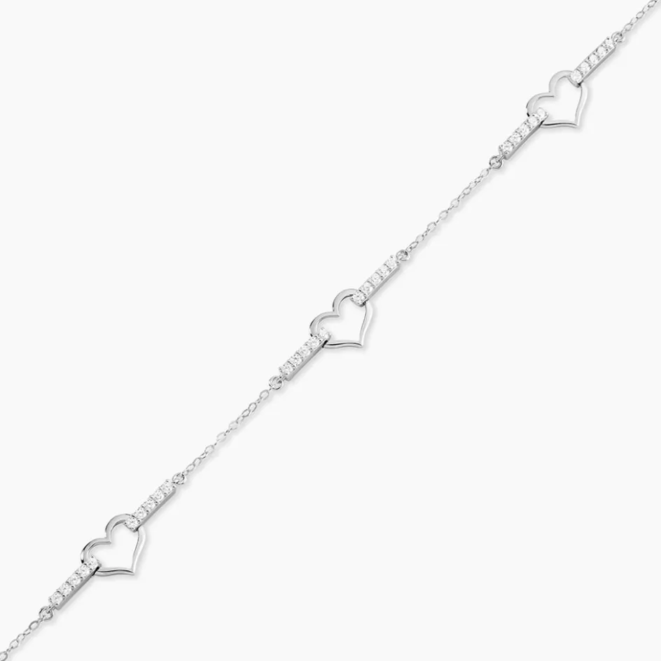 Clearance Histoire d'Or Bracelet Triple Argent Blanc Oxyde De Zirconium