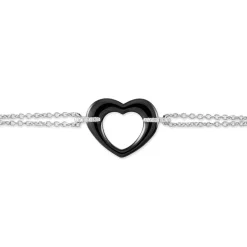 New Histoire d'Or Bracelet Vivianne Argent Blanc Oxyde De Zirconium Et Céramique argent blanc céramique noire