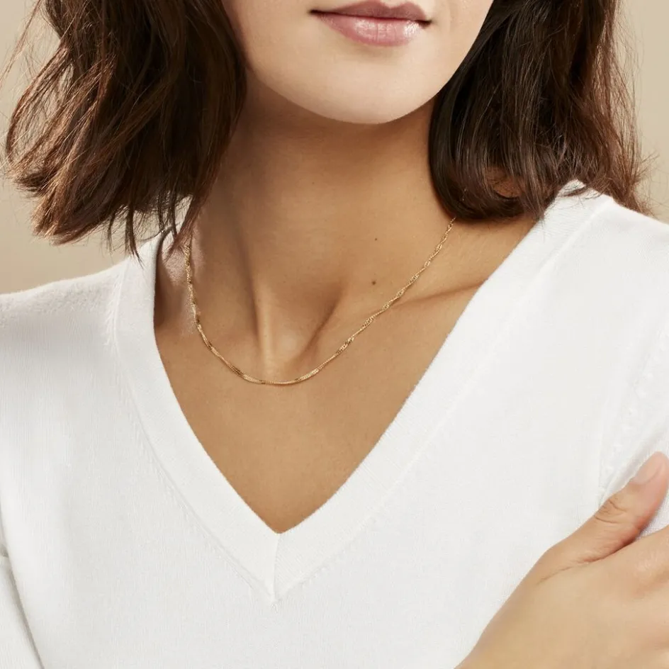 Best Histoire d'Or Chaîne Abbygail Maille Singapour Or Jaune