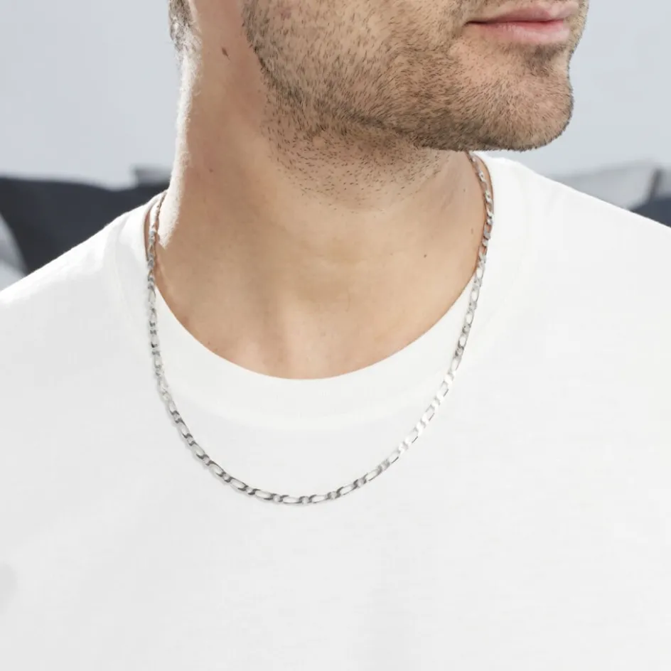 Sale Histoire d'Or Chaîne Anilo Maille Alternée Argent Blanc