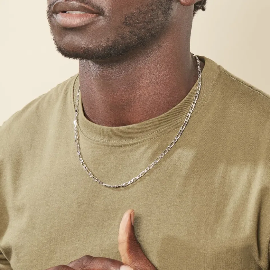 Sale Histoire d'Or Chaîne Anilo Maille Alternée Argent Blanc