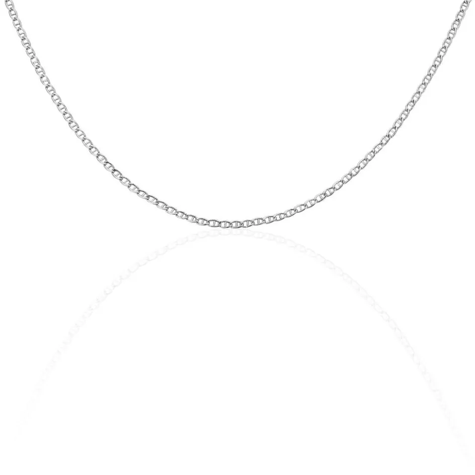 New Histoire d'Or Chaîne Capucin Maille Marine Plate or blanc