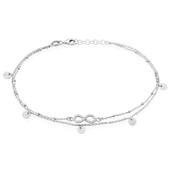 Outlet Histoire d'Or Chaîne De Cheville Argent Blanc Roschen Oxydes De Zirconium