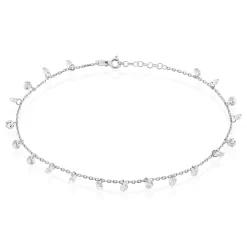 Histoire d'Or Chaîne De Cheville Carolaine De Zirconium argent blanc oxyde