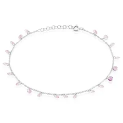 Outlet Histoire d'Or Chaîne De Cheville Carolaine Argent Blanc Oxyde De Zirconium argent blanc oxyde rose