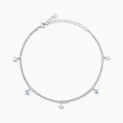 Sale Histoire d'Or Chaîne De Cheville Heidi De Zirconium argent blanc oxyde