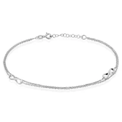 Outlet Histoire d'Or Chaîne De Cheville Noelle Argent Blanc