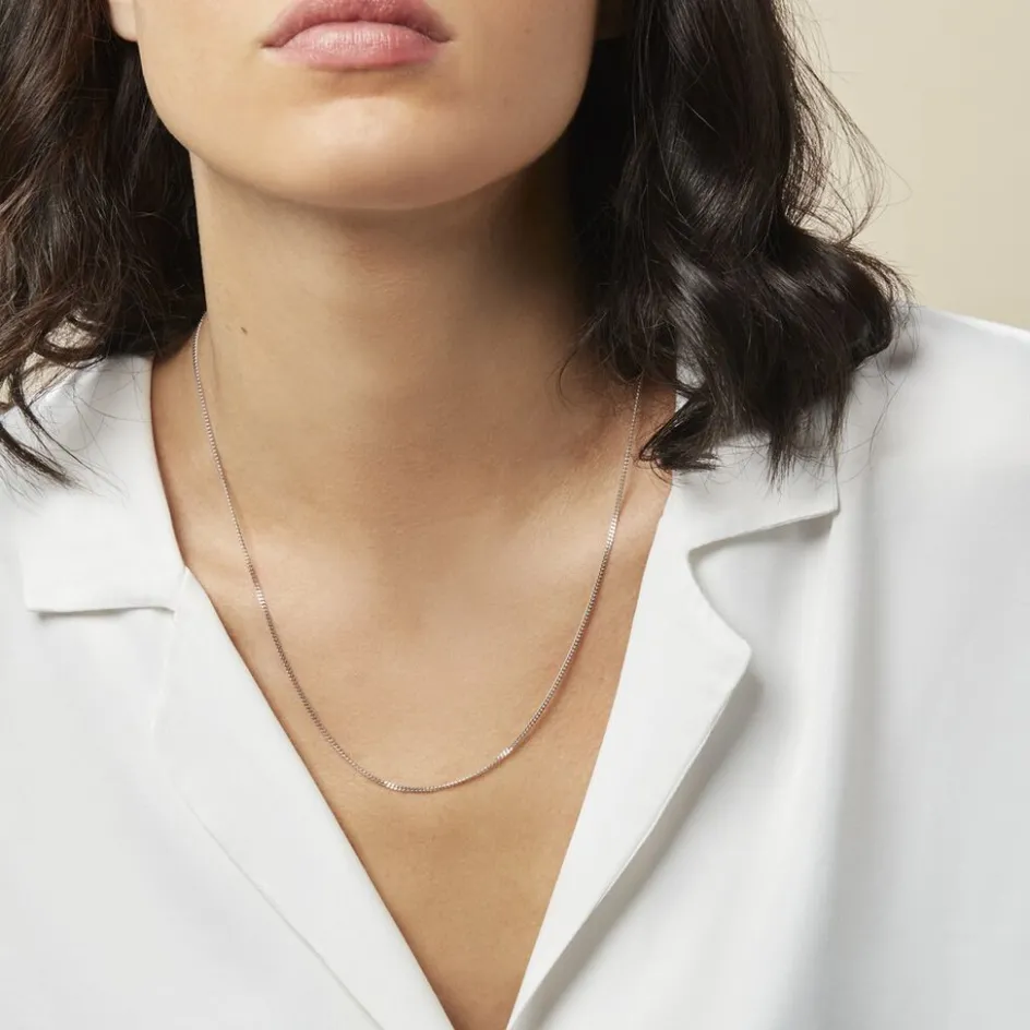 Online Histoire d'Or Chaîne Imad Maille Gourmette or blanc