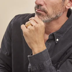 Online Histoire d'Or Chevalière Luciano acier doré