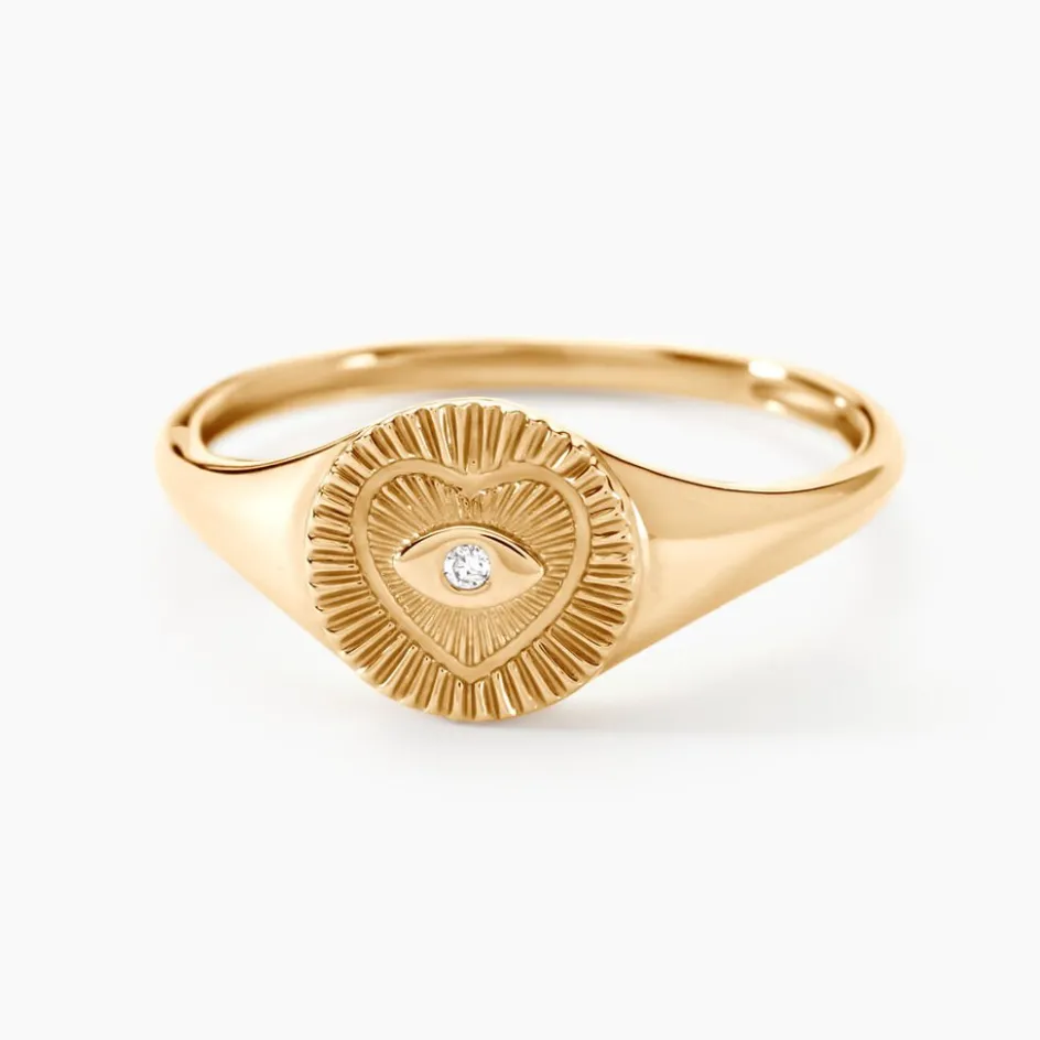 Best Histoire d'Or Chevalière Damianus Or Jaune Diamant