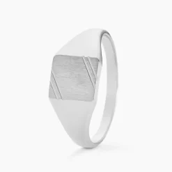 New Histoire d'Or Chevalière Daniel argent blanc