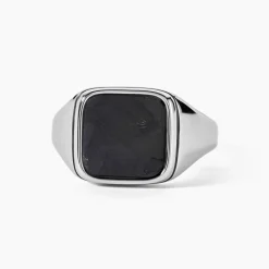 JOURDAN Chevalière Jeremiah Acier Argenté