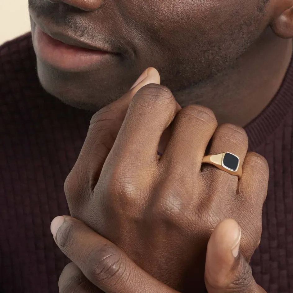 Best Histoire d'Or Chevalière Kauai Plaqué Or Jaune Pierre De Synthese