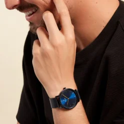 Best PIERRE LANNIER Coffret De Montre Essential Bleu cadran bleu fond bleu bracelet acier bleu