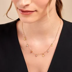 Histoire d'Or Collier Acier Doré Cristal* Colliers|Colliers