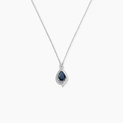 Discount Histoire d'Or Collier Angelika Et Diamant or blanc saphir