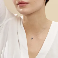 Discount Histoire d'Or Collier Angelika Et Diamant or blanc saphir