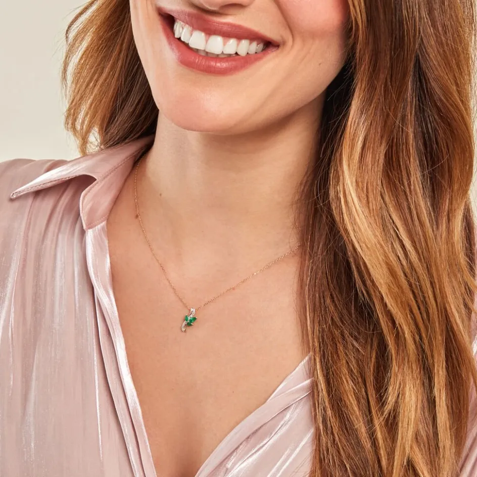 Best Histoire d'Or Collier Angie Or Jaune Emeraude Diamant or jaune émeraude