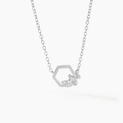 Clearance Histoire d'Or Collier Argent Blanc Bee Good Oxyde De Zirconium
