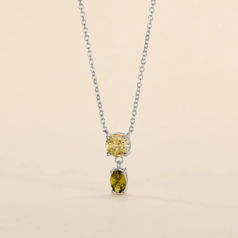 Outlet Histoire d'Or Collier Argent Blanc Brenna Oxydes De Zirconium argent blanc oxyde vert