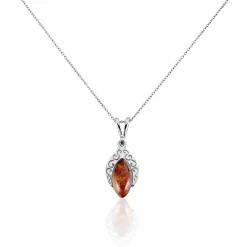 Discount Histoire d'Or Collier Argent Blanc Enya Ambre