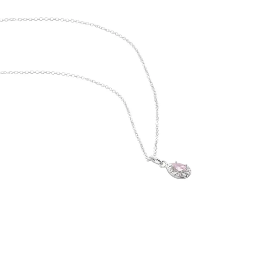 Clearance Histoire d'Or Collier Argent Tania Oxydes De Zirconium argent blanc oxyde rose