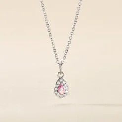 Clearance Histoire d'Or Collier Argent Tania Oxydes De Zirconium argent blanc oxyde rose