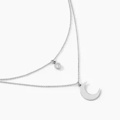 Clearance Histoire d'Or Collier Astre Argent Blanc Oxyde De Zirconium