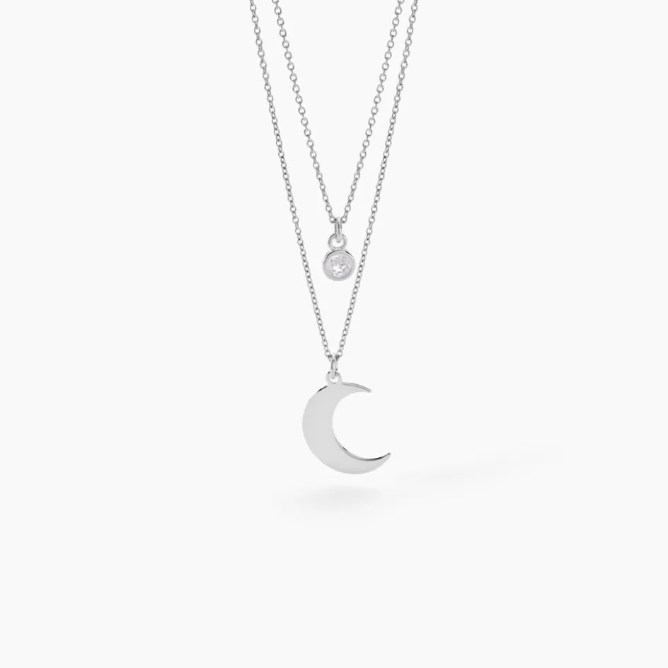 Clearance Histoire d'Or Collier Astre Argent Blanc Oxyde De Zirconium