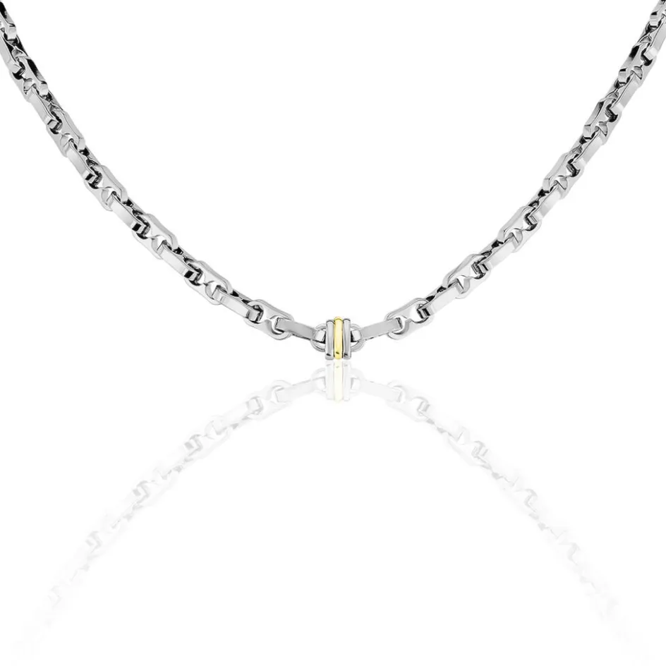 Clearance JOURDAN Collier Astrig Or Acier Bicolore
