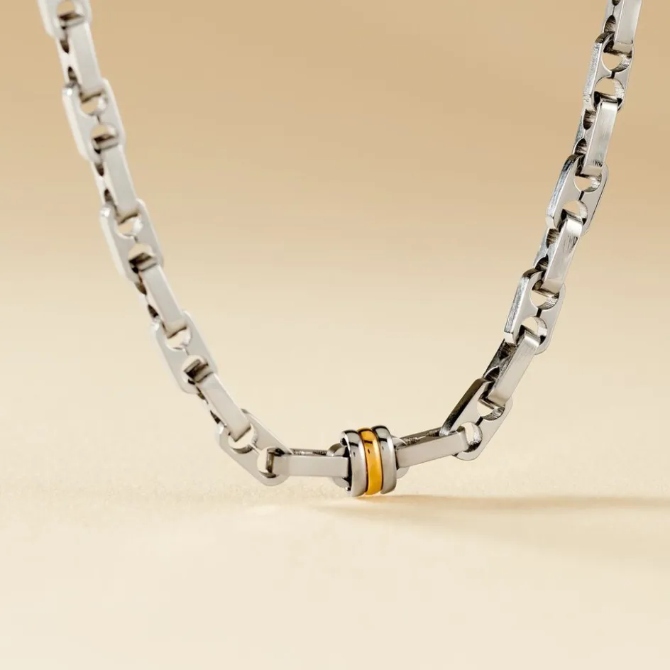 Clearance JOURDAN Collier Astrig Or Acier Bicolore