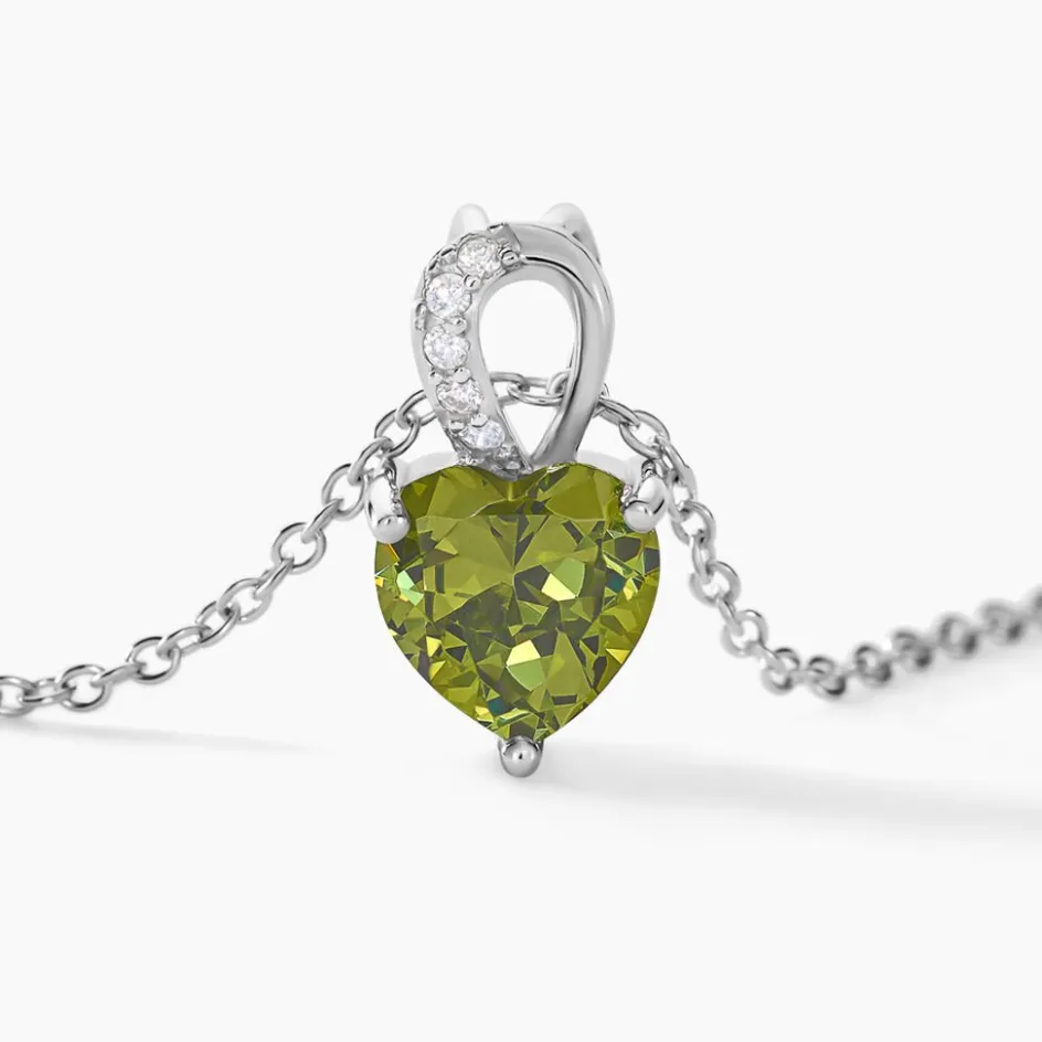 Hot Histoire d'Or Collier Atieno Argent Blanc Oxyde De Zirconium argent blanc oxyde vert