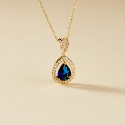 Histoire d'Or Collier Brigita Plaqué Or Pierre De Synthese Et Oxyde De Zirconium* Colliers|Colliers