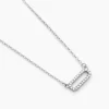 Clearance Histoire d'Or Collier Canelle Argent Blanc Oxyde De Zirconium