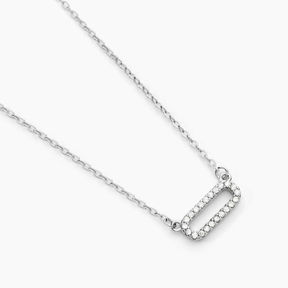 Clearance Histoire d'Or Collier Canelle Argent Blanc Oxyde De Zirconium