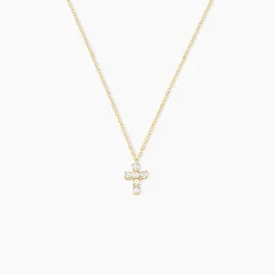 Outlet Histoire d'Or Collier Canice Croix Or Jaune Oxyde De Zirconium