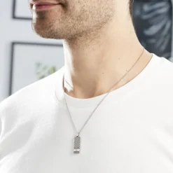 Best Histoire d'Or Collier Clement Acier Blanc Oxyde De Zirconium