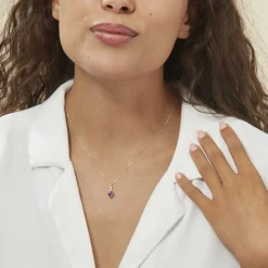 Best Histoire d'Or Collier Clothilde Or Jaune Amethyste Et Oxyde De Zirconium or jaune amethyste violette