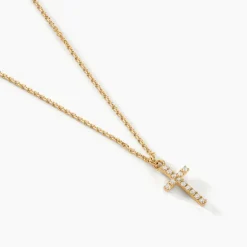 Best Histoire d'Or Collier Cobeia Croix Maille Forçat Or Jaune Oxyde De Zirconium