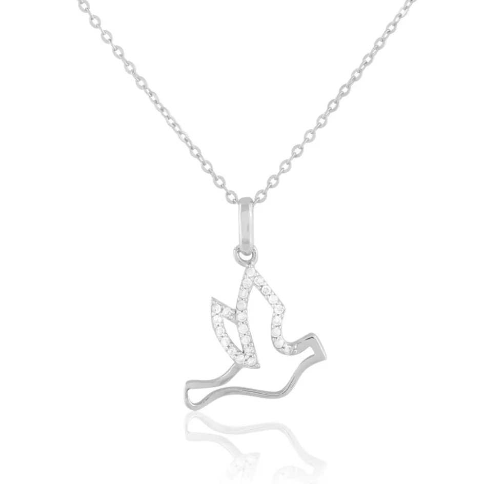 Sale Histoire d'Or Collier Colombe Argent Blanc Oxyde De Zirconium