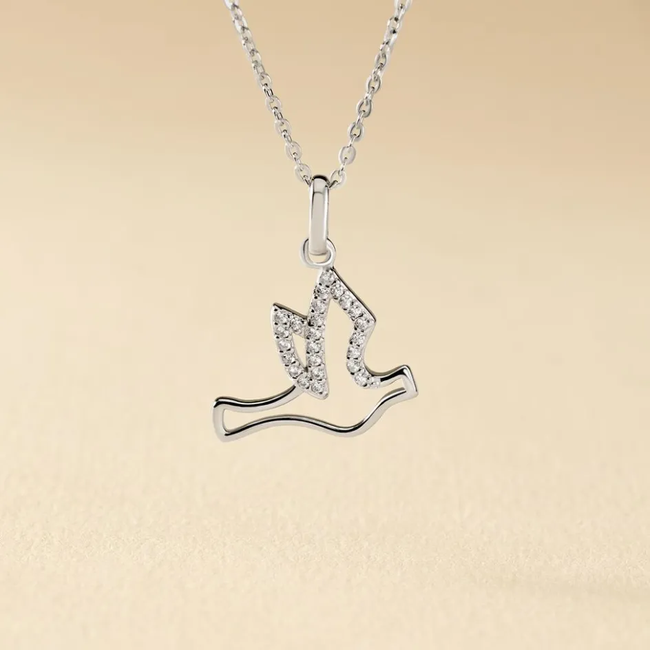 Sale Histoire d'Or Collier Colombe Argent Blanc Oxyde De Zirconium
