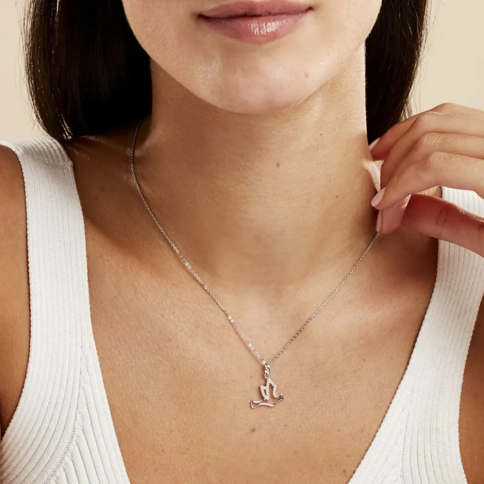 Sale Histoire d'Or Collier Colombe Argent Blanc Oxyde De Zirconium
