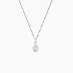 Hot Histoire d'Or Collier Court Argent Blanc Tania Oxyde De Zirconium argent blanc oxyde bleu