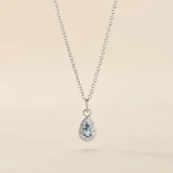 Hot Histoire d'Or Collier Court Argent Blanc Tania Oxyde De Zirconium argent blanc oxyde bleu