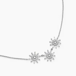 Outlet Histoire d'Or Collier Daisy Argent Blanc Oxyde De Zirconium