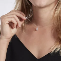 Outlet Histoire d'Or Collier Dalil Or Blanc Topaze Oxyde or blanc topaze bleue