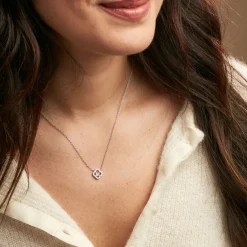 Clearance Histoire d'Or Collier Dally Argent Blanc Quartz Oxyde De Zirconium