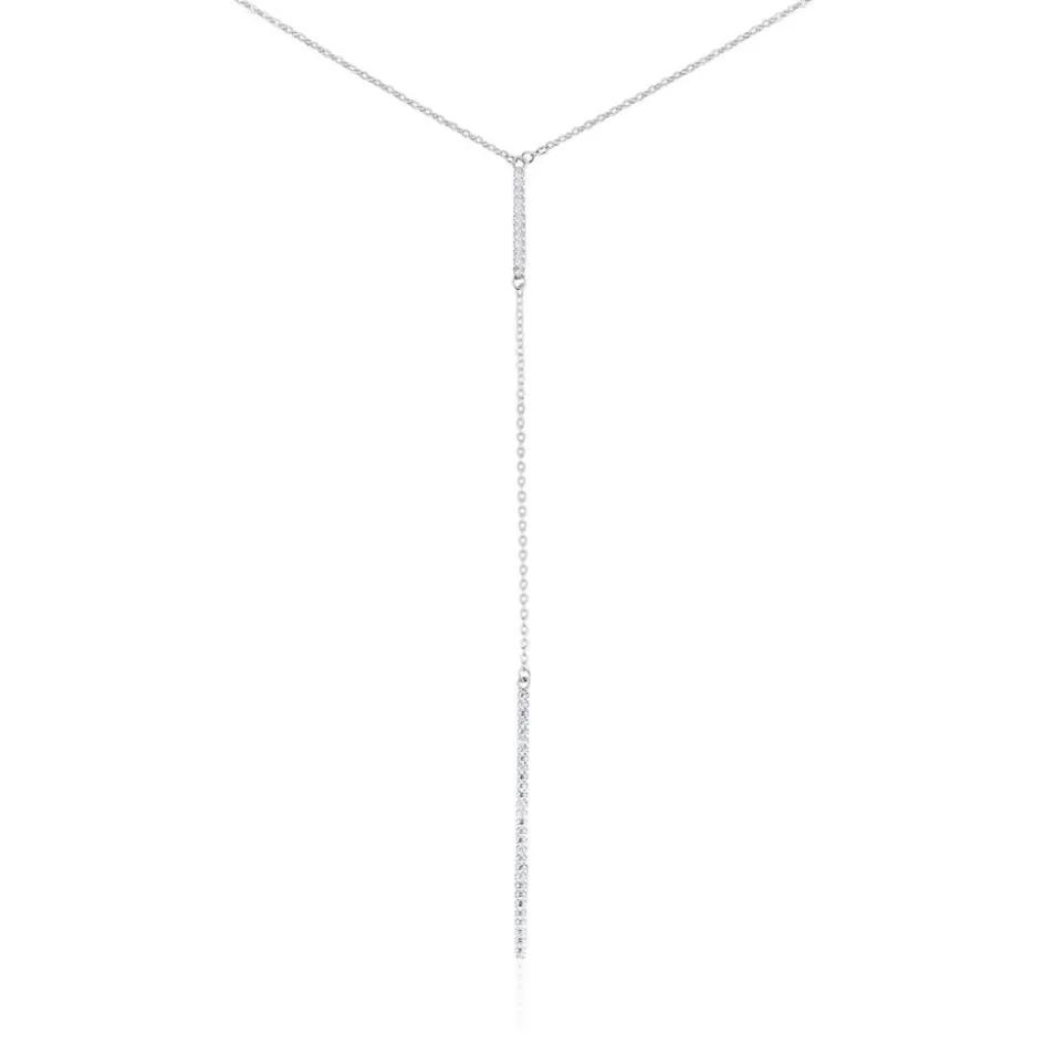 Hot Histoire d'Or Collier De Dos Ou Sautoir Argent Blanc Indigo Oxyde De Zirconium argent blanc oxyde